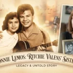 Connie Lemos, sister of Ritchie Valens, honoring his legacy with a memorial photo and book.