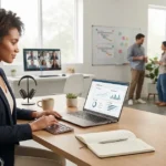 OnlyWorkMoods com review showing a modern workplace and productivity setting