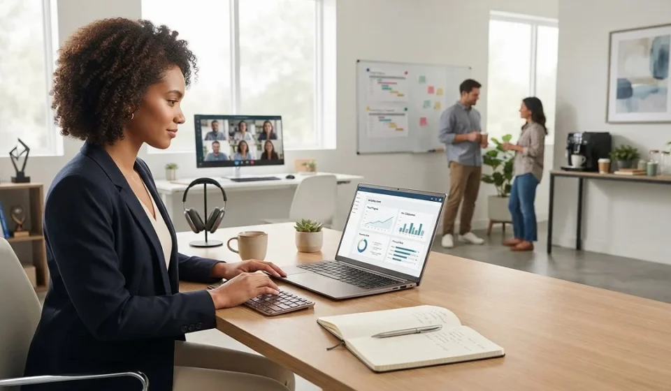 OnlyWorkMoods com review showing a modern workplace and productivity setting