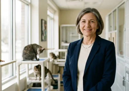 Donna Sicuranza supporting animal welfare and cat care