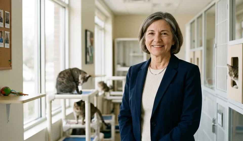 Donna Sicuranza supporting animal welfare and cat care