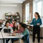 Teacher hosting an engaging Gimkit classroom game