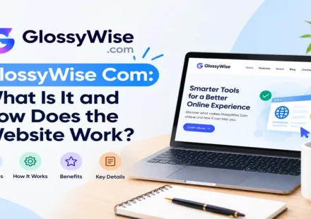 GlossyWise Com website homepage and its main features