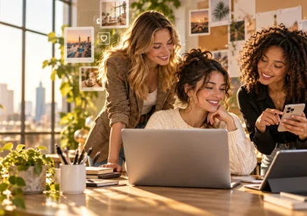Internet chicks exploring online trends and social media culture