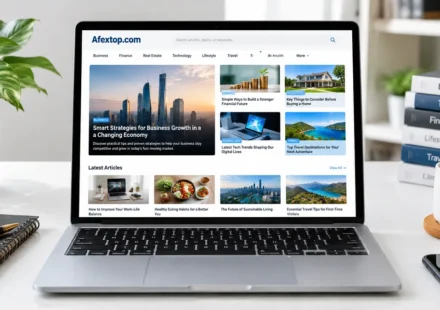 Afextop com website showing its informational content and categories